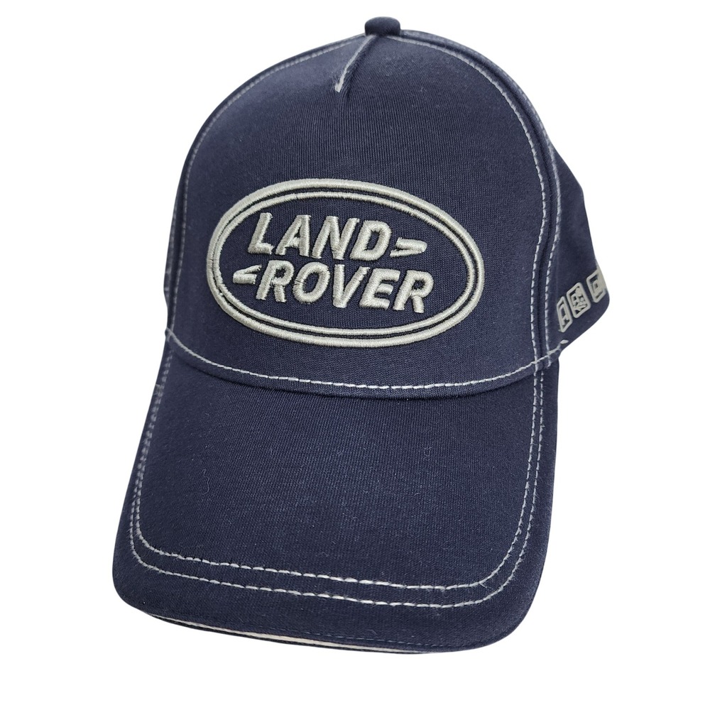 Land Rover Hat Men One Size Navy Blue Embroidered Logo Adjustable Strapback Cap